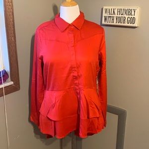 REBA Rodeo Red Layered Button Down Top